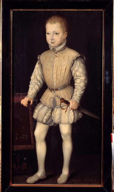 Portret van Hendrik IV van Navarra als kind op 4-jarige leeftijd door Francois Bunel