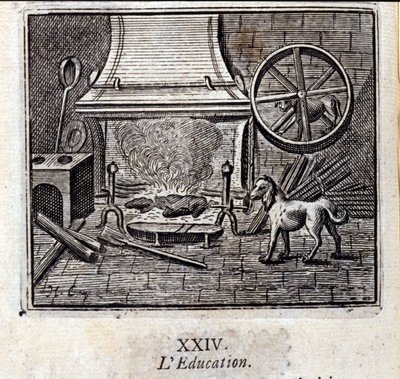 Onderwijs. Fabels van Jean de La Fontaine. Illustratie door François Chauveau. Editie van 1728. door Francois Chauveau