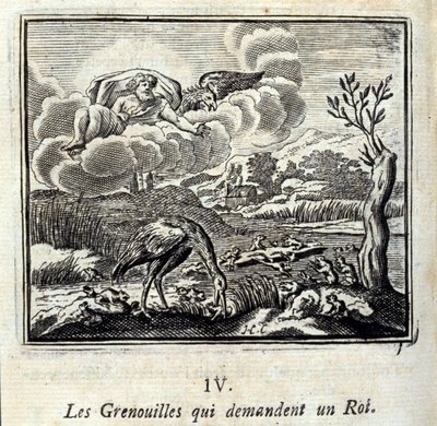 Fabels door Jean de La Fontaine (1621-95). Illustratie door François Chauveau (1613-1676). Editie van 1728. door Francois Chauveau