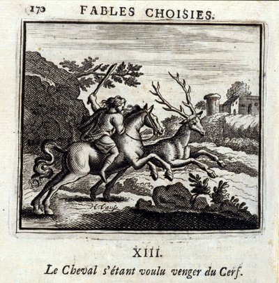 Het Paard wilde wraak op het Hert door Francois Chauveau