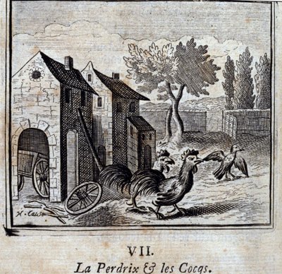 De Patrijs en de Hanen door Francois Chauveau