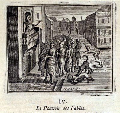De kracht van fabels. Fabels van Jean de La Fontaine. Illustratie door François Chauveau. Editie van 1728. door Francois Chauveau