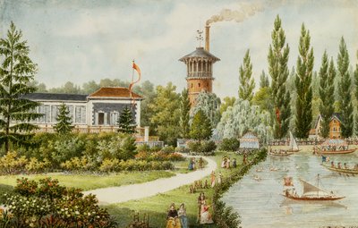 Een recreatiepark buiten Parijs, 1846 door Francois Debret