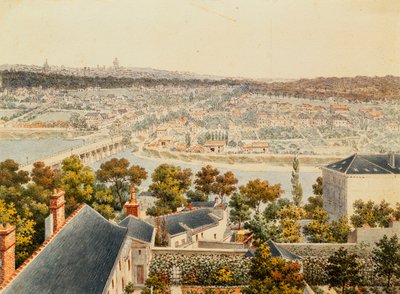 Een uitzicht op Parijs vanaf de hoogten van Saint Cloud, 1791 door Francois Debret