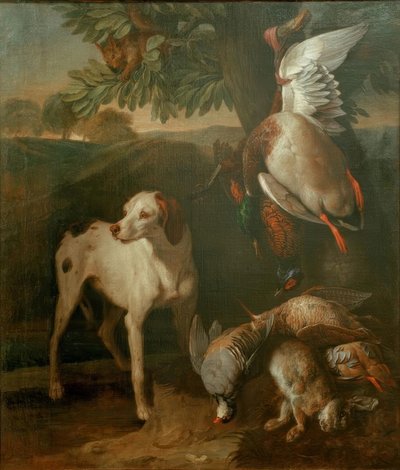 Hond en wild door Francois Desportes