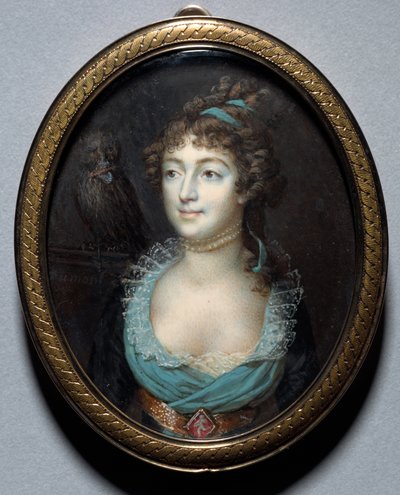Portret van juffrouw Marie-Anne Adelaide Le Normand, ca. 1793 door Francois Dumont
