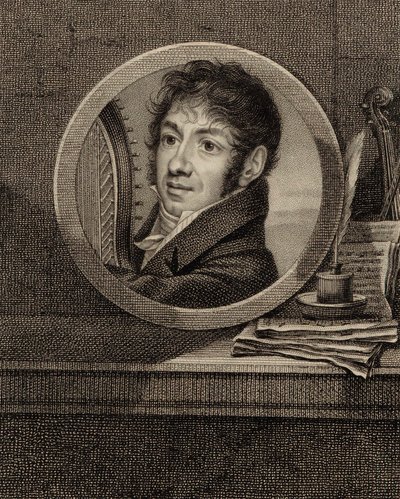 Portret van de harpist en componist Jean-Aimé Vernier 1769-1840, c. 1800 door Francois Dumont