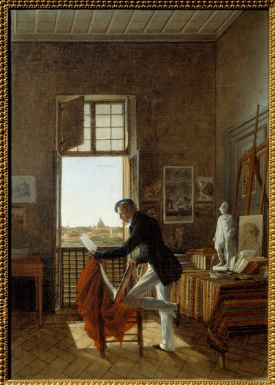 Het atelier van Francois Edouard Picot in Villa Medicis door Francois Edouard Picot
