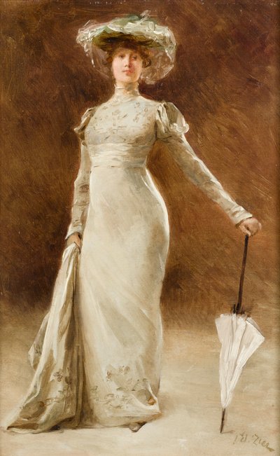 Vrouw in Empire-kostuum, c.1905 door Francois Edouard Zier