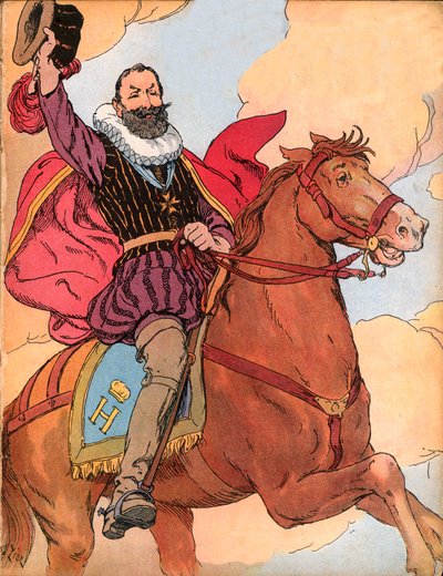 Koning Hendrik IV (1553-1610) (Koning van Frankrijk Henri IV) Illustratie door Francois Edouard Zier in 