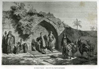 De fontein van Nazareth. Gravure door E.Zier, ter illustratie van het verhaal La Syria d