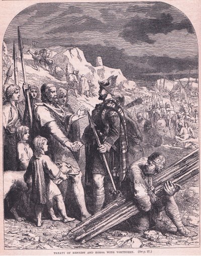 Verdrag van Hengist en Horsa met Vortigern AD 600 door Francois Edouard Zier