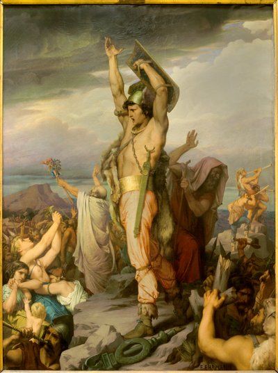 Representatie van Vercingetorix, Gallische leider door Francois Emile Ehrmann