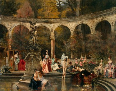 Baden van hofdames in de 18e eeuw door Francois Flameng