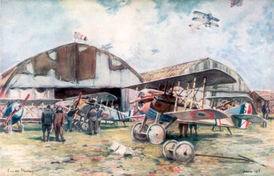Frans jachtsquadron vliegveld, 1918, 1926 door Francois Flameng