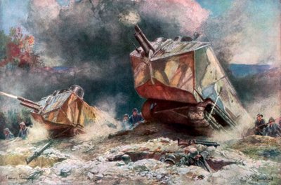 Franse tankaanval, juli 1918, 1926 door Francois Flameng