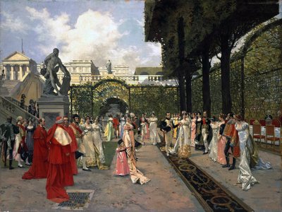 Napoleon I en de koning van Rome in Saint-Cloud in 1811, 1896 door Francois Flameng