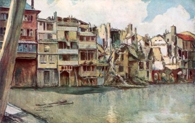 De Maas, Verdun, Frankrijk, juni 1916 door Francois Flameng
