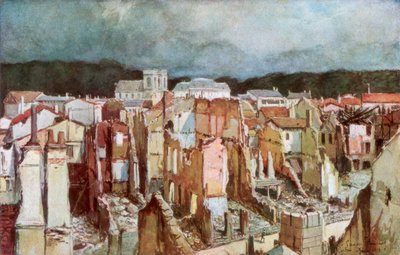 De Ruïnes van Verdun, juni 1916, 1926 door Francois Flameng