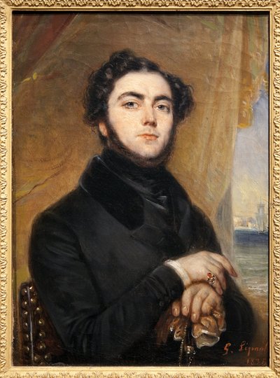 Portret van Eugene Sue door Francois Gabriel Guillaume Lepaulle