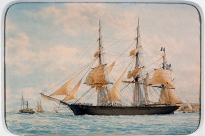 New York Ocean Herald clipper, door Francois Roux, aquarel door Francois Geoffroy Roux