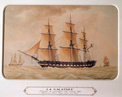 De Galathee, een fregat van 47 kanonnen in 1812 door Francois Geoffroy Roux
