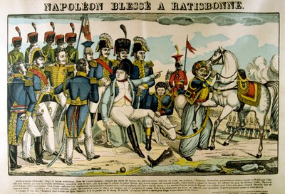 Napoleon gewond bij Ratisbon, april 1809, ca. 1835 door Francois Georgin