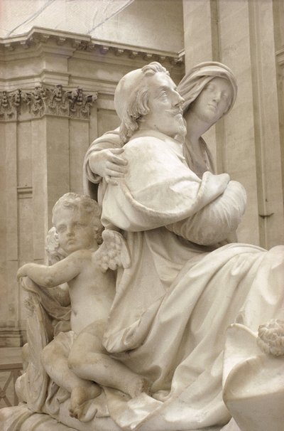 Detail van het grafmonument voor Armand-Jean du Plessis, Kardinaal Richelieu 1585-1642 door Francois Girardon