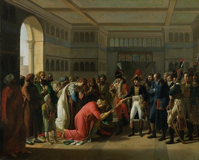 Generaal Bonaparte Geeft een Zwaard aan de Militaire Leider van Alexandrië, juli 1798, 1808 door Francois Henri Mulard