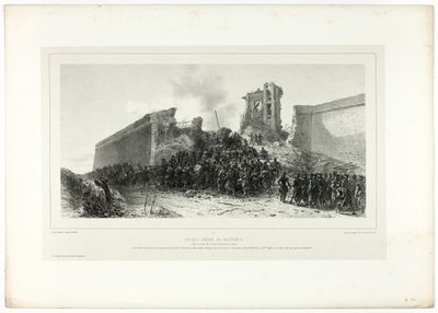 Aanval op bastion nr. 8, uit Souvenirs d’Italie: Expeditie naar Rome door Francois Hippolyte Lalaisse