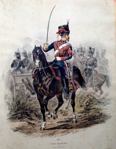 Soldaat van de Keizerlijke Garde te paard door Francois Hippolyte Lalaisse