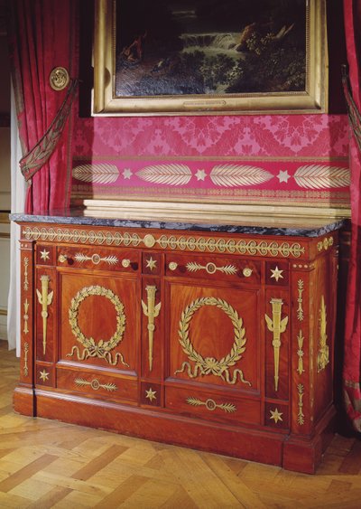Eerste Empire Stijl commode, 1804-15 (acacia, marmer en verguld brons) door Francois Honore Georges Jacob Desmalter