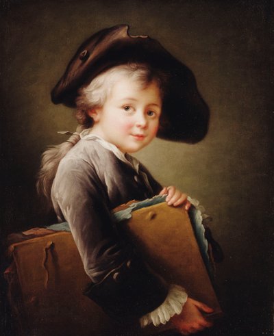 Een jonge jongen met een portfolio, 1760 door Francois Hubert Drouais