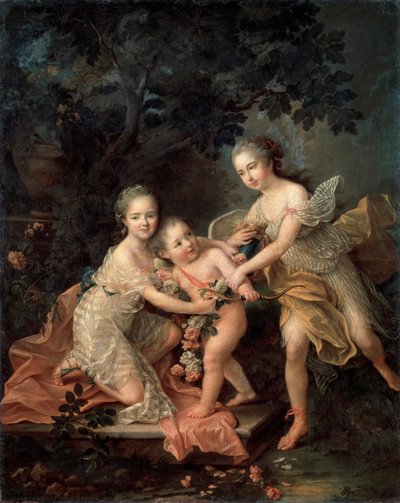 Kinderen van Louis Philippe, hertog van Orléans, 18e eeuw door Francois Hubert Drouais
