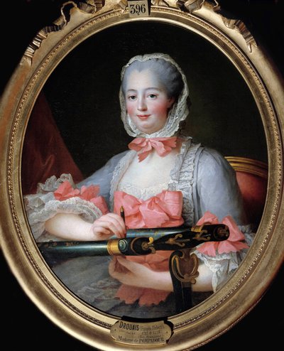 Portret van Jeanne Antoinette Poisson, Markiezin van Pompadour (bekend als Madame de Pompadour) door Francois Hubert Drouais