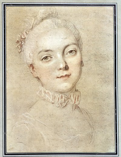 Portret van Jeanne Becu, gravin (of Madame) van Barry (1743-1793) - tekening door François Drouais door Francois Hubert Drouais