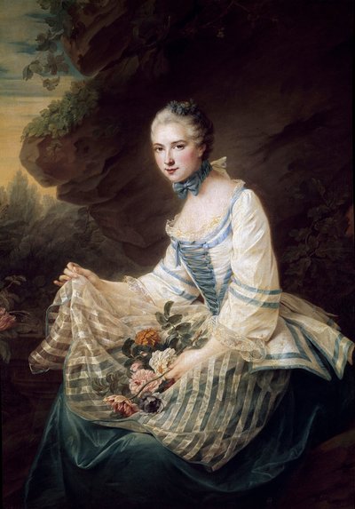 Portret van Louise Elisabeth de Maille Karman, Markiezin van Soran door Francois Hubert Drouais