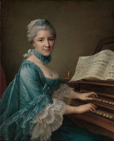 Portret van een Vrouw, Zogenaamd Madame Charles Simon Favart door Francois Hubert Drouais