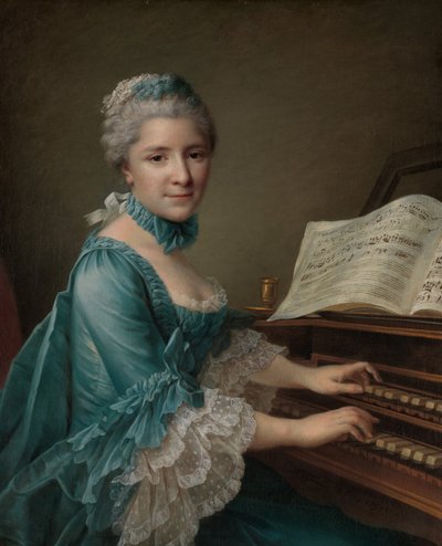 Portret van een vrouw, gezegd te zijn Madame Charles Simon Favart..., 1757 door Francois Hubert Drouais