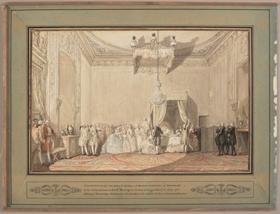 Het interieur van de slaapkamer in Versailles van Marie-Thérèse de Savoie, gravin d