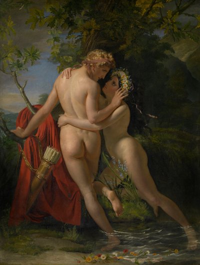 De nimf Salmacis en de hermafrodiet door Francois Joseph Navez