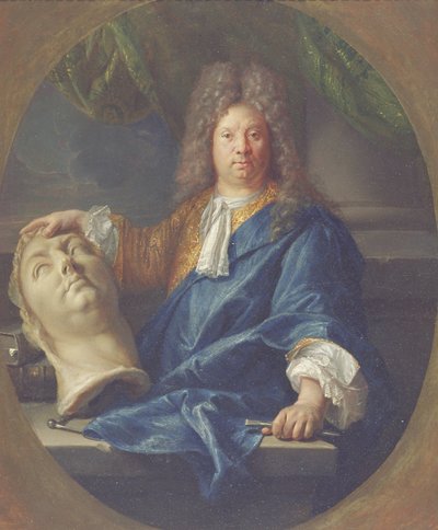 Portret van Antoine Coysevox, 1701 door Francois Jouvenet