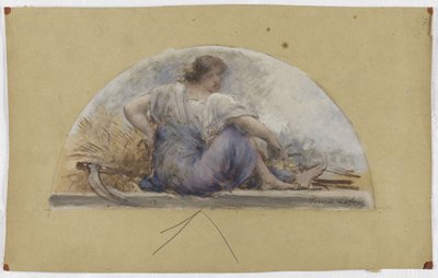 Schets voor de eetzaal van het Hôtel de Ville in Parijs: Oogst of Zomer door Francois Lafon