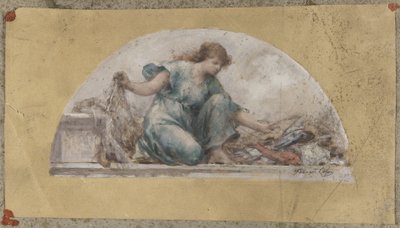 Schets voor de eetzaal van het Hôtel de Ville in Parijs: De visvangst door Francois Lafon