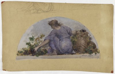 Schets voor de eetkamer van het Hôtel de Ville de Paris, La Vendange, ca. 1893 door Francois Lafon