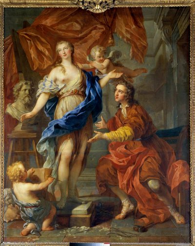Pygmalion ziet zijn geanimeerde standbeeld. Schilderij door François Le Moyne (1688-1737). 1729. Tours, Museum voor Schone Kunsten door François Lemoyne