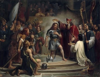 Doop van Clovis in Reims door Francois Louis Dejuinne