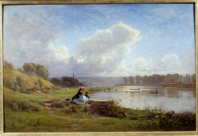 De oevers van de Seine in Meudon in 1861 door Francois Louis Francais