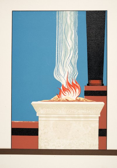 Flaming Fakkel uit Prométhée Enchaîné van Aeschylus, uitgegeven 1941 door Francois Louis Schmied