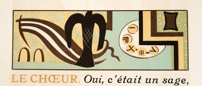 Grafische illustratie uit Prométhée Enchaîné door Aeschylus, pub. 1941 (pochoir print) door Francois Louis Schmied